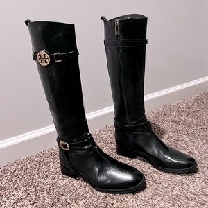 Tory Burch Calista Tall Riding Boots, Black Women’s Size 6.5